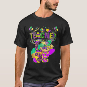 Camiseta Funny Teacher Mardi Gras Family Matching Outfit