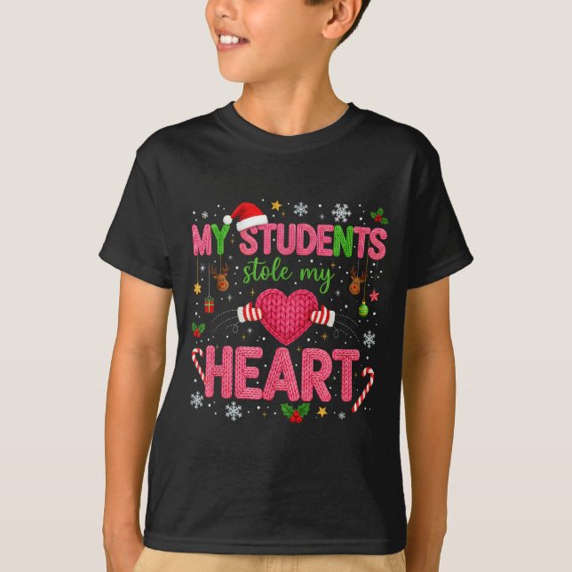 Camiseta Funny Teacher Xmas My Students Stole My Heart Chri (Anverso)