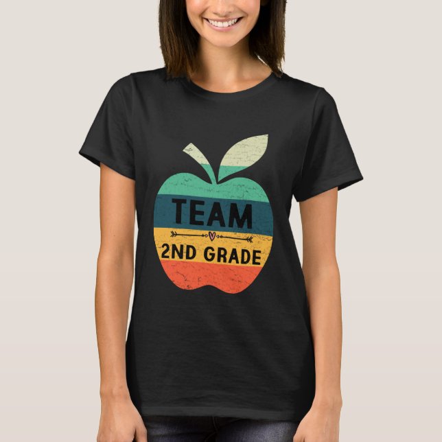 Camiseta Funny Team 2nd Grade Apple Back To School Kids Tea (Anverso)
