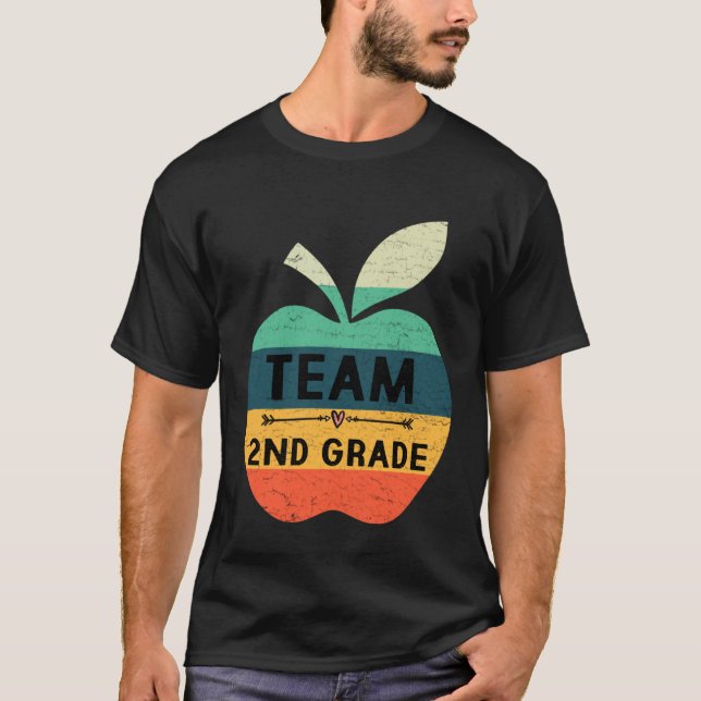 Camiseta Funny Team 2nd Grade Apple Back To School Kids Tea (Anverso)