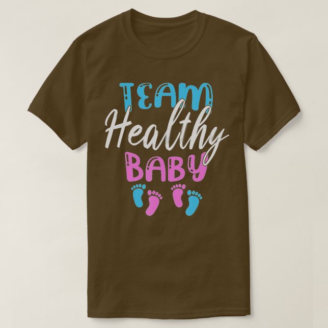 Camiseta Funny Team Boy Chica Healthy Baby Shower Gender Re (Diseño del anverso)