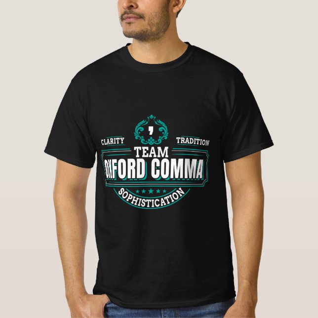 Camiseta Funny Team Oxford Comma - Grammar Book Lovers  (Anverso)