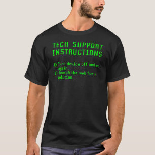 Camiseta Funny Tech Support Instructions On And Off (Instru