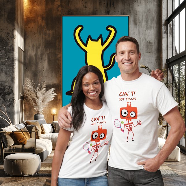 Camiseta Funny Tennis Skeleton | No puedo. Tengo Tenis. | H (Subido por el creador)