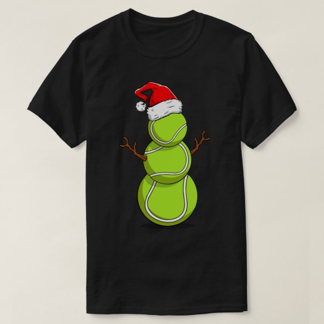 Camiseta Funny Tennis Snowman Christmas Design (Diseño del anverso)