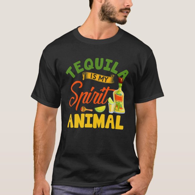 Camiseta Funny Tequila Is My Spirit Animal Mexican Cinco De (Anverso)