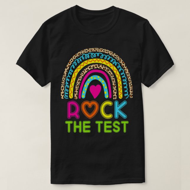 Camiseta Funny Test Day Rock the Test Rainbow  Testing Day  (Diseño del anverso)