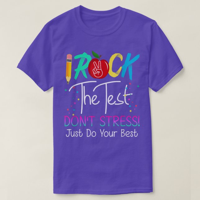 Camiseta Funny Testing Teacher Rock The Test Teden Stude (Diseño del anverso)