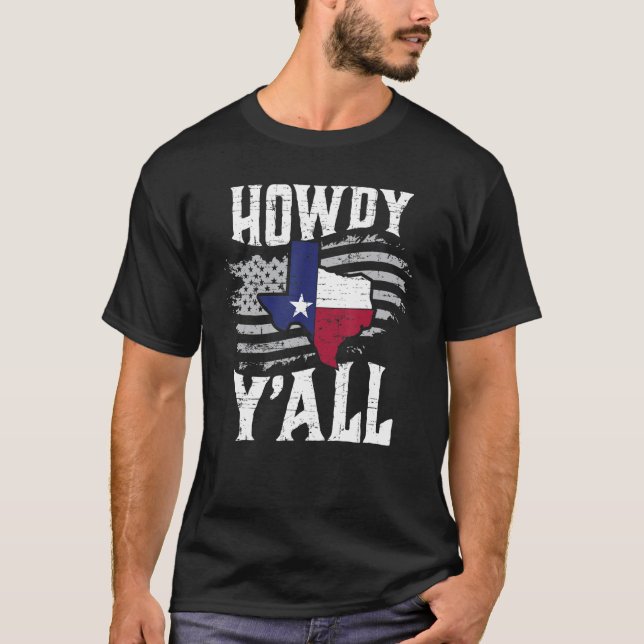 Camiseta Funny Texas Howdy Yu2019All Yall Sassy Texan South (Anverso)