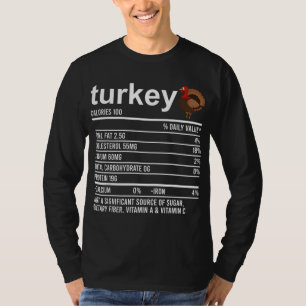 Camiseta Funny Thankess Food Apparthon Turkey Nutrition F