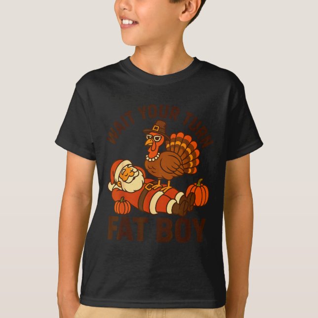 Camiseta Funny Thanksgiving Christmas Turkey Vs Santa For M (Anverso)