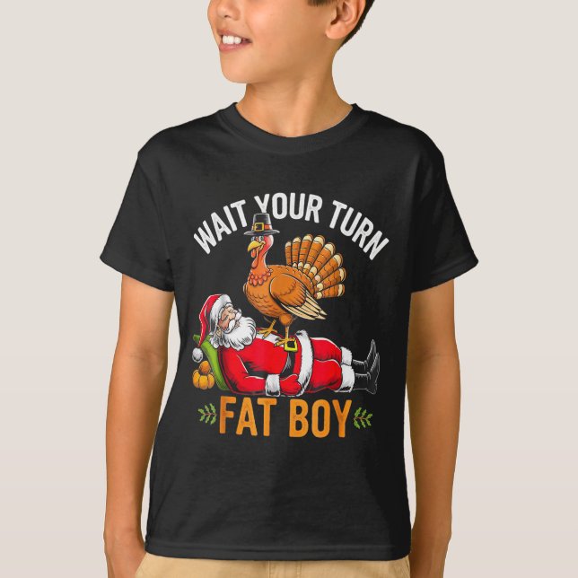 Camiseta Funny Thanksgiving Christmas Turkey Vs Santa For M (Anverso)