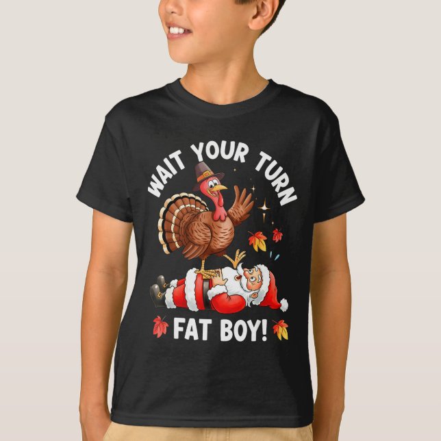 Camiseta Funny Thanksgiving Christmas Turkey Vs Santa For M (Anverso)