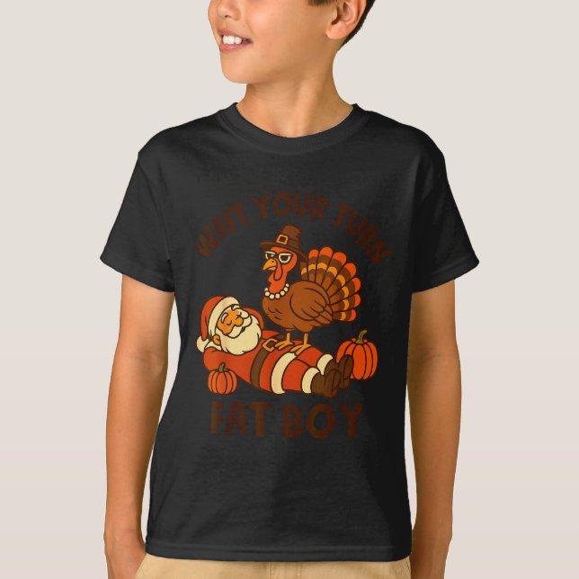 Camiseta Funny Thanksgiving Christmas Turkey Vs Santa For M (Anverso)