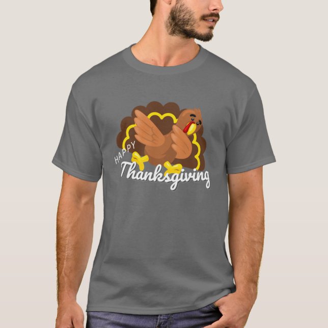 Camiseta funny thanksgiving dabbing turkey (Anverso)
