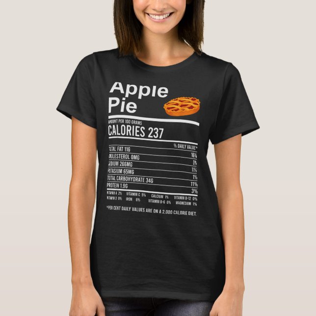 Camiseta Funny Thanksgiving Food Apparel, E Nutrition Facts (Anverso)