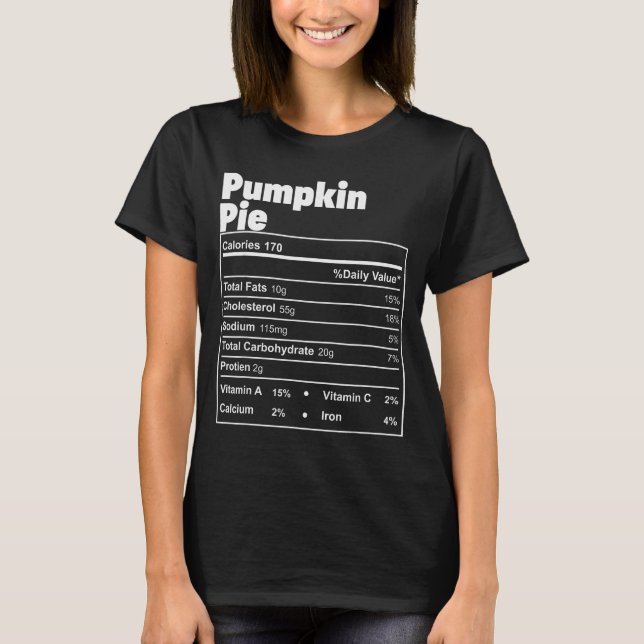 Camiseta Funny Thanksgiving Food Pumpkin E Nutritional Fact (Anverso)