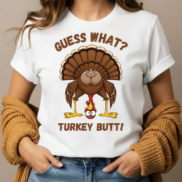 Camiseta Funny Thanksgiving T-Shirt ,Guess What Turkey Butt