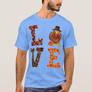 Camiseta Funny thanksgiving turkey love apparel women men