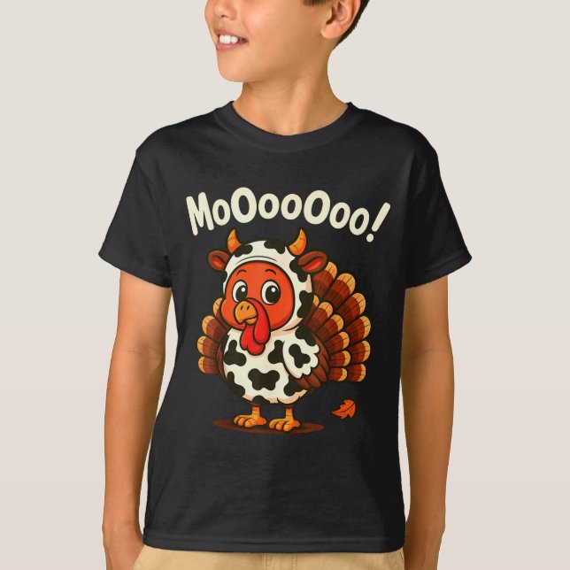 Camiseta Funny Thanksgiving Turkey Moo Cow Disguise Men Wom (Anverso)