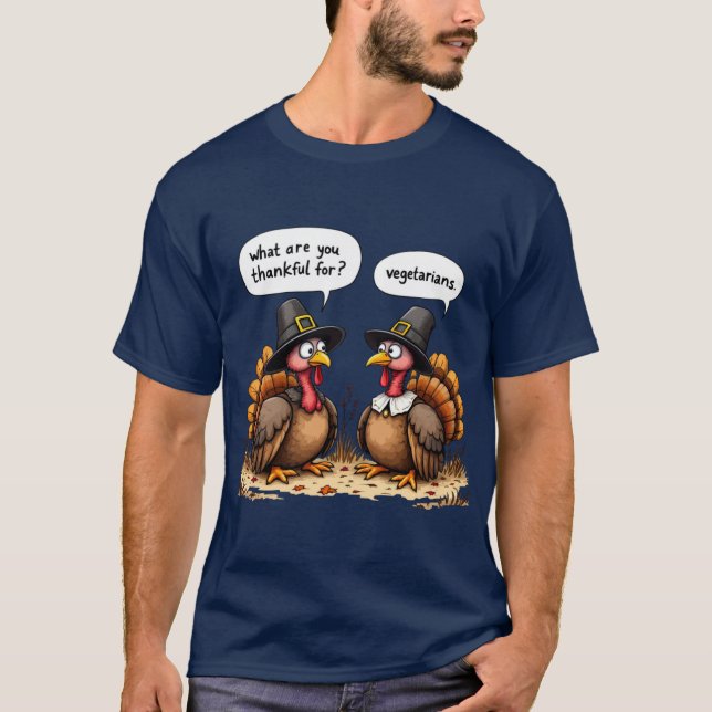 Camiseta Funny Thanksgiving Turkey toon Thankful for Vegeta (Anverso)
