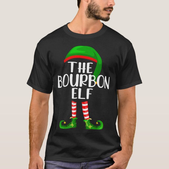 Camiseta Funny The Bourbon Elf Matching Family Christmas  (Anverso)