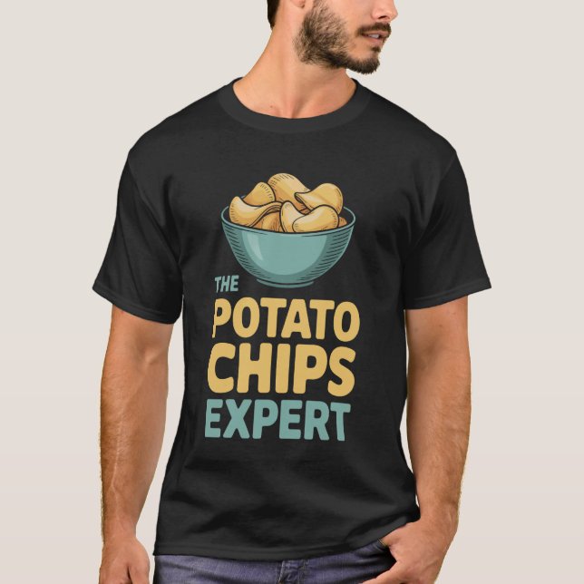 Camiseta Funny The Potato Chips Expert Addict (Anverso)