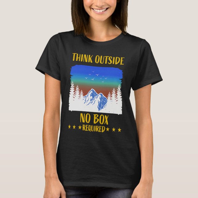 Camiseta Funny Think Outside Box Outfit For Hiking Father's (Anverso)