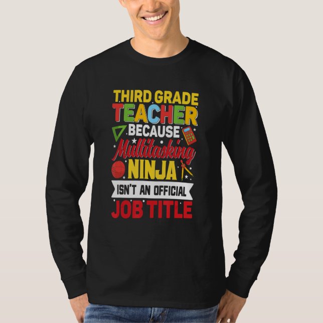 Camiseta Funny Third Grade Math Teacher Colorful Design Tea (Anverso)