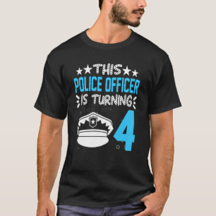 Camiseta Funny This Police Officer Is Turing 4 Years Old