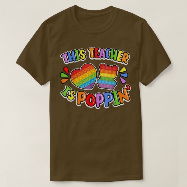 Camiseta Funny This Teacher Is Poppin' Cool Fidget Shape Po (Diseño del anverso)