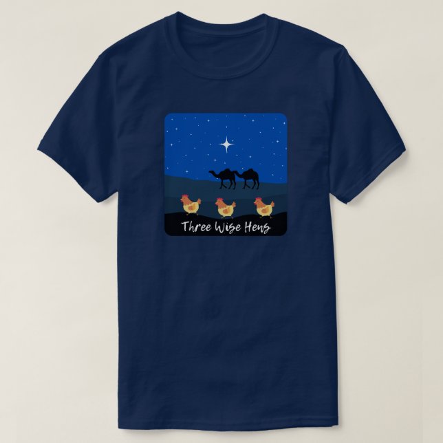 Camiseta Funny Three Wise Hens Navidades (Diseño del anverso)