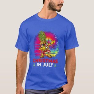 Camiseta Funny Tie Dye Dabbing Pineapple Navidades En Julio