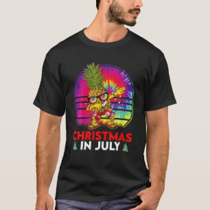 Camiseta Funny Tie Dye Dabbing Pineapple Navidades En Julio