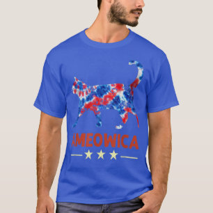 Camiseta Funny Tie Dye Meowica Cat Amantes 4 De Julio De Pa