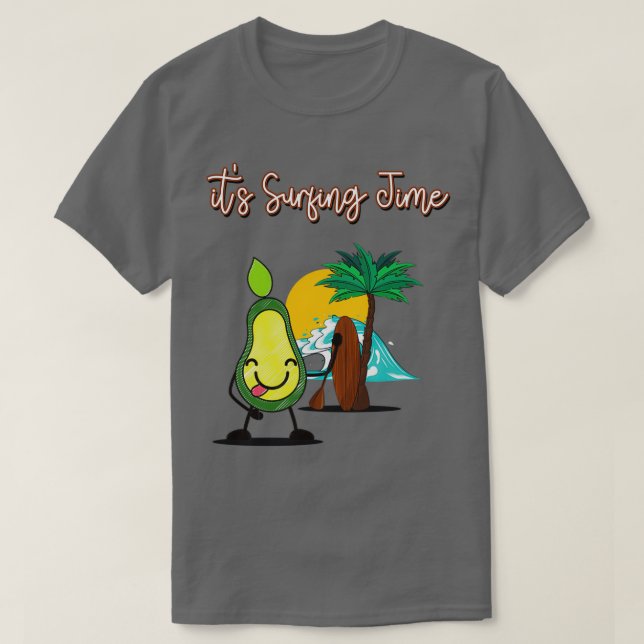 Camiseta Funny Tiempo de Surfing Aguacate Itx27s (Diseño del anverso)