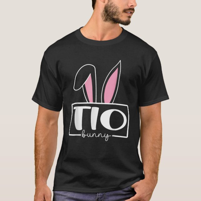 Camiseta Funny TIO Bunny Happy Easter Family Matching  (Anverso)