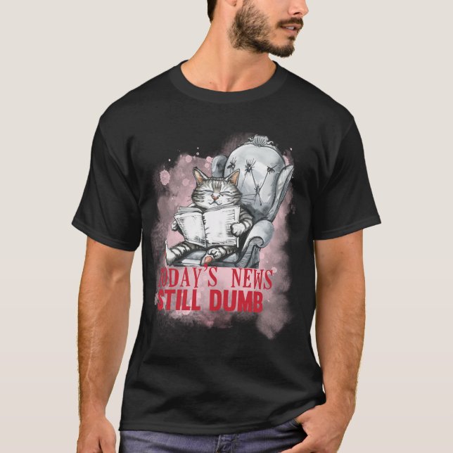 Camiseta Funny "Today's News Still Dumb" Grumpy Cat ✨🗞️😼 (Anverso)