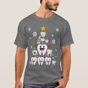 Camiseta Funny Tooths Christmas Tree Dental Assistants Hygi