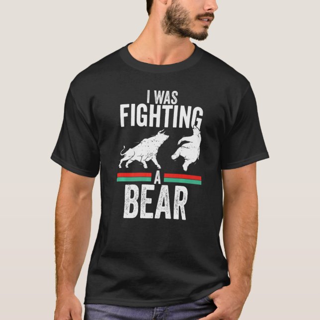 Camiseta Funny Trader Bull Bullish Crypto I Was Fighting A  (Anverso)