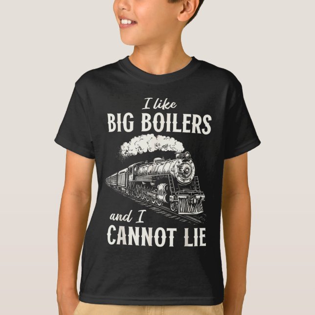 Camiseta Funny Train Big Boilers Steam Locomotive Freight  (Anverso)