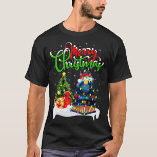 Camiseta Funny Train Lover Xmas Iluminando Santa Train Chri