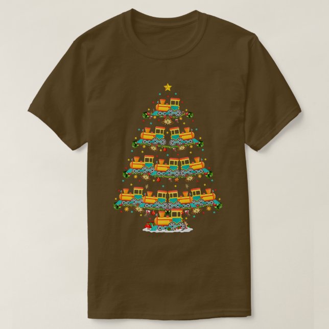 Camiseta Funny Train Lover Xmas Iluminando Santa Train Chri (Diseño del anverso)