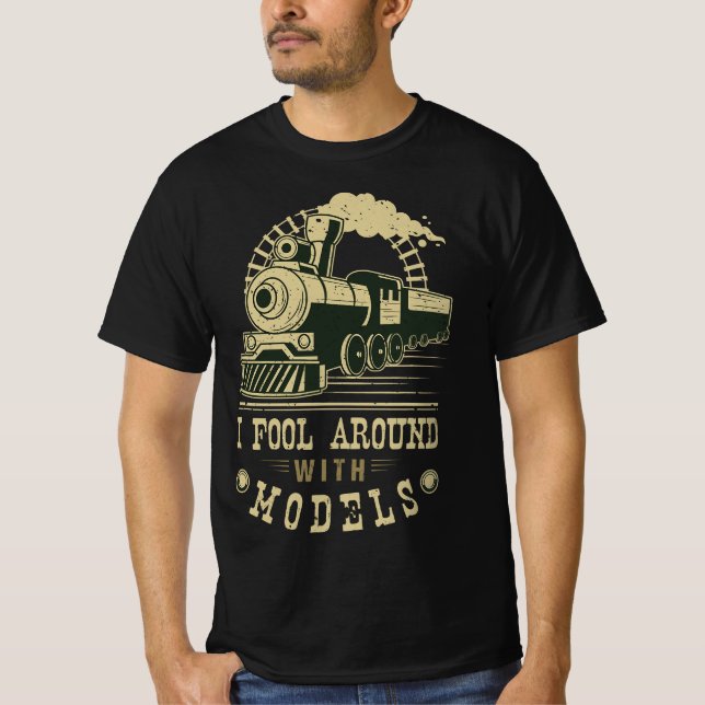 Camiseta Funny Train Model Railway Cool Trains Hobby Steam  (Anverso)