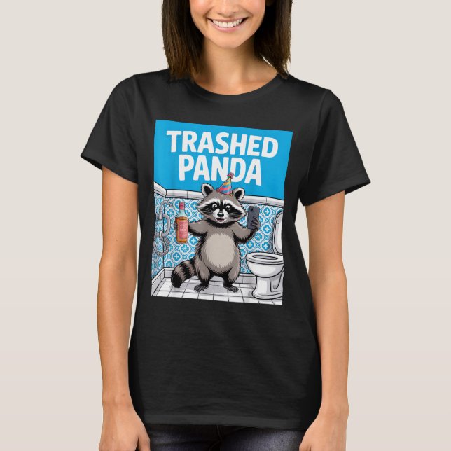 Camiseta Funny Trashed Panda Raccoon Gets Drunk 1ff512797a7 (Anverso)
