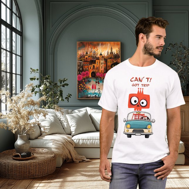 Camiseta Funny Travel Skeleton | No puedo. Tengo Viaje. | T (Subido por el creador)