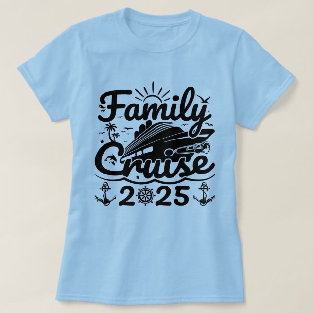 Camiseta Funny travesía en crucero de la familia Lover 2025 (Diseño del anverso)