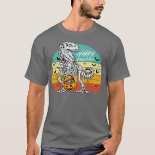 Camiseta Funny TRe Halloween Happy Hallorawr Dinosaur Pumpk