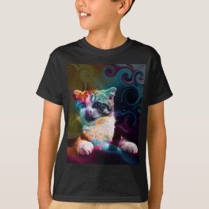 CAMISETA FUNNY TRENDY COLORIDO CAT ART