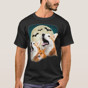 Camiseta Funny Tres Corgi Halloween y Halloween Moon